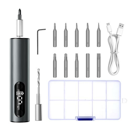 Multi-Functional Electric Screwdriver Set - Cordless Stick Drill w/Wireless Charging & Magnetic Bits